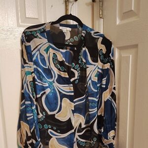 Chico's Vibrant Blue and Black Blouse